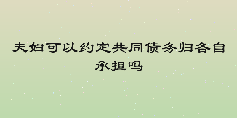 夫妇可以约定共同债务归各自承担吗