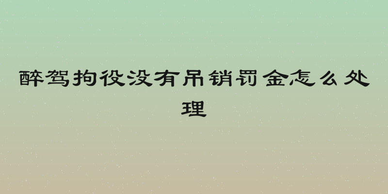 醉驾拘役没有吊销罚金怎么处理