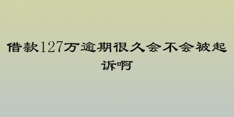 借款127万逾期很久会不会被起诉啊