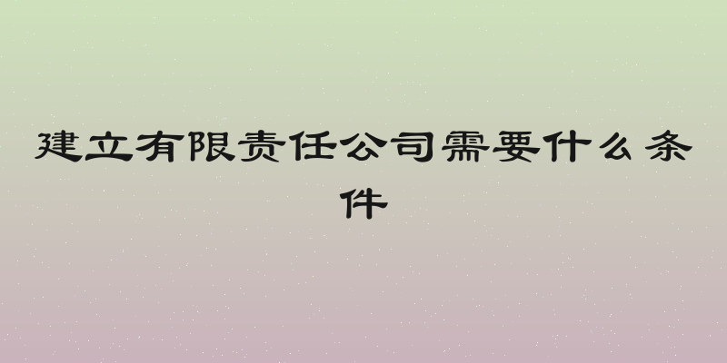 建立有限责任公司需要什么条件