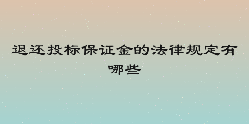 退还投标保证金的法律规定有哪些