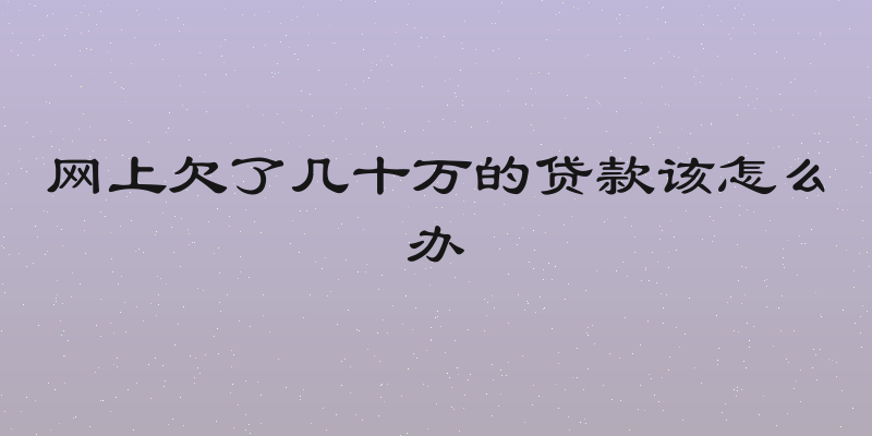 网上欠了几十万的贷款该怎么办