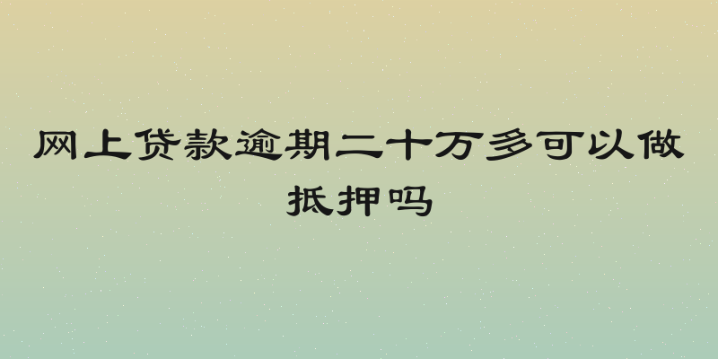 网上贷款逾期二十万多可以做抵押吗