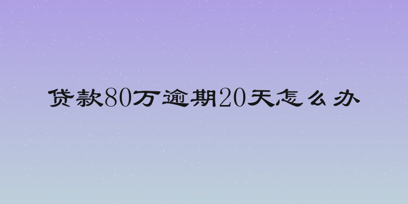 贷款80万逾期20天怎么办