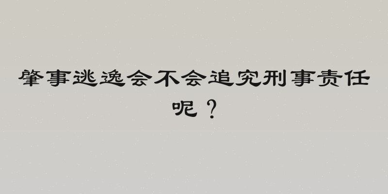 肇事逃逸会不会追究刑事责任呢？