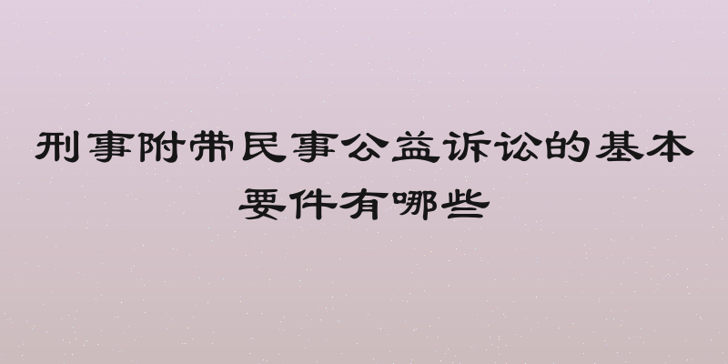 刑事附带民事公益诉讼的基本要件有哪些