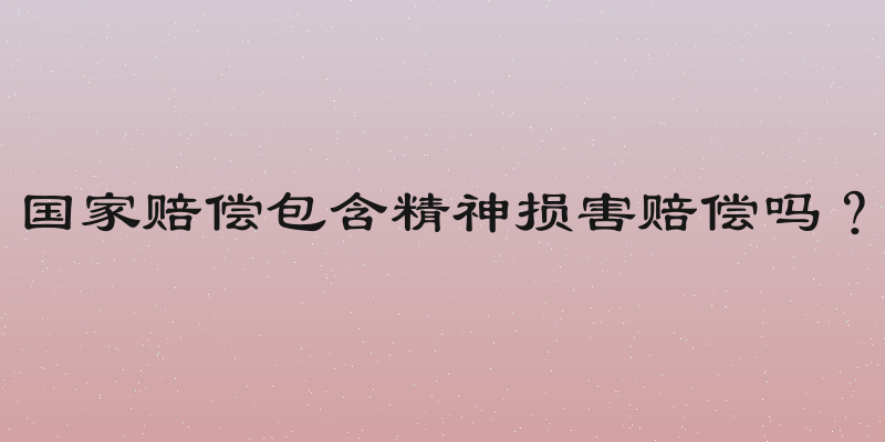 国家赔偿包含精神损害赔偿吗？