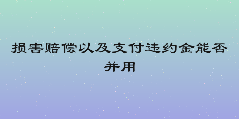 损害赔偿以及支付违约金能否并用