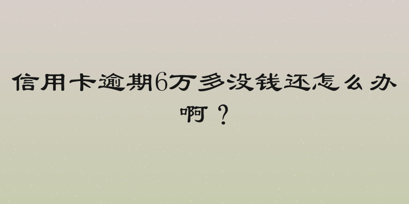 信用卡逾期6万多没钱还怎么办啊？