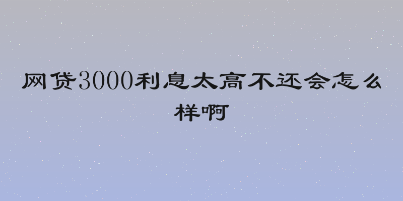 网贷3000利息太高不还会怎么样啊