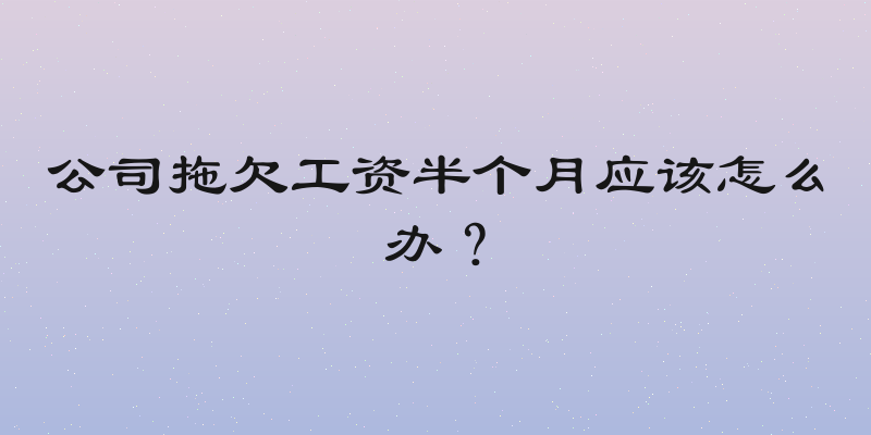 公司拖欠工资半个月应该怎么办？