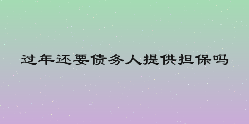 过年还要债务人提供担保吗