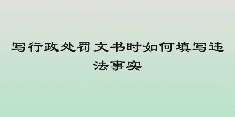 写行政处罚文书时如何填写违法事实