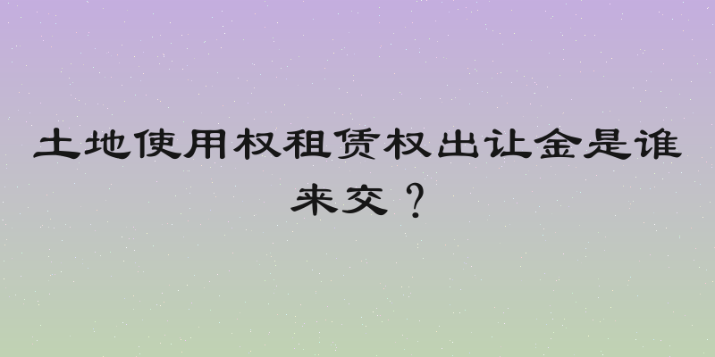 土地使用权租赁权出让金是谁来交？