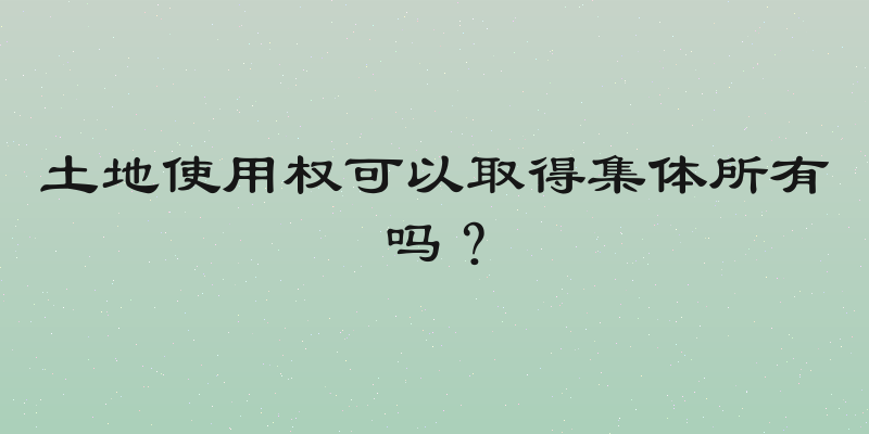土地使用权可以取得集体所有吗？