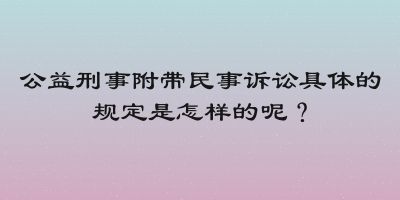 公益刑事附带民事诉讼具体的规定是怎样的呢？