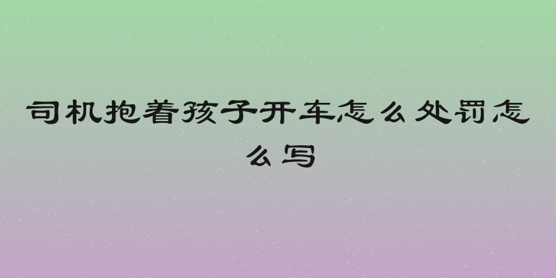 司机抱着孩子开车怎么处罚怎么写