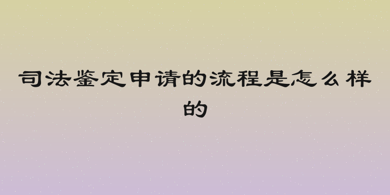 司法鉴定申请的流程是怎么样的