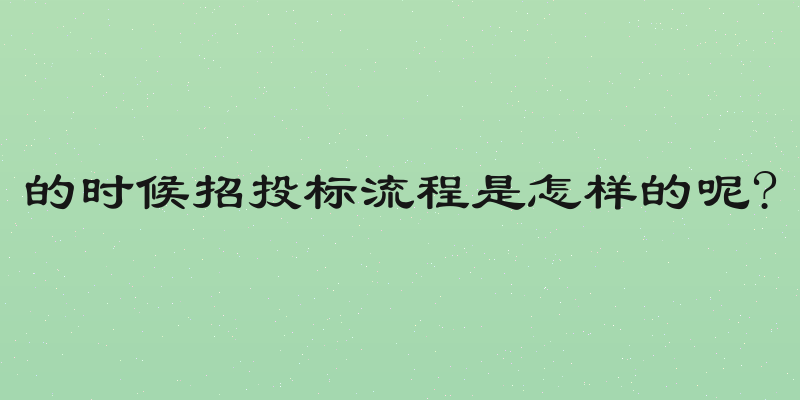的时候招投标流程是怎样的呢?
