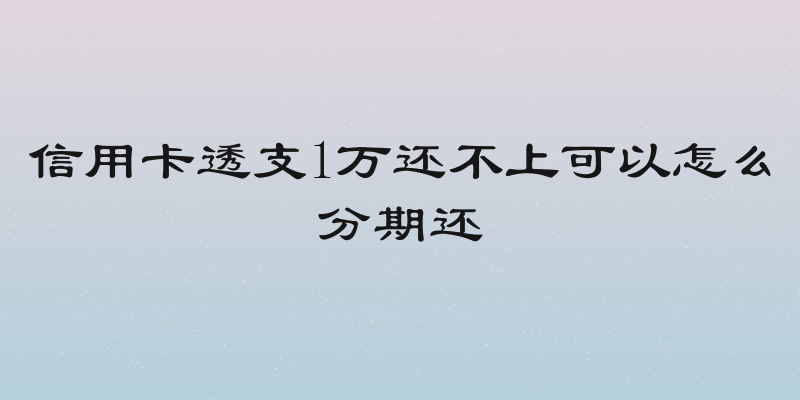 信用卡透支1万还不上可以怎么分期还