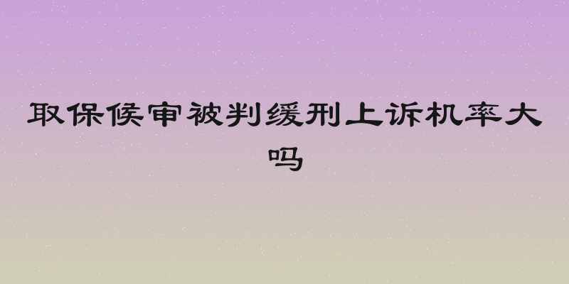 取保候审被判缓刑上诉机率大吗