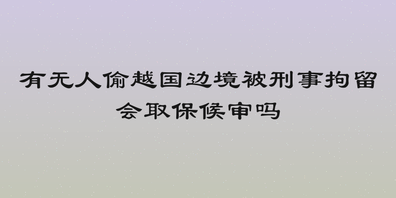有无人偷越国边境被刑事拘留会取保候审吗