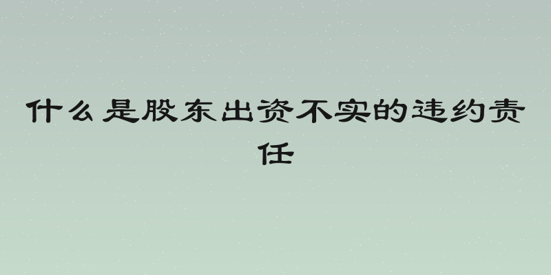 什么是股东出资不实的违约责任