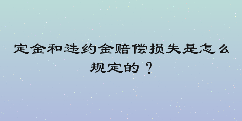 定金和违约金赔偿损失是怎么规定的？
