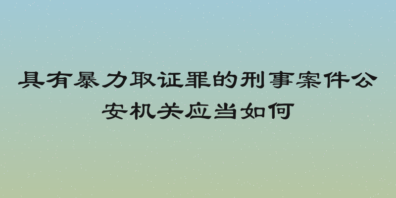 具有暴力取证罪的刑事案件公安机关应当如何