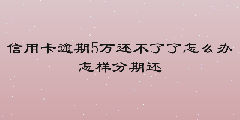信用卡逾期5万还不了了怎么办怎样分期还