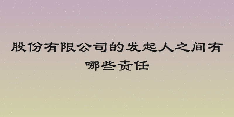 股份有限公司的发起人之间有哪些责任
