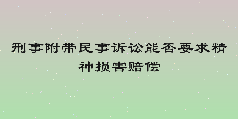 刑事附带民事诉讼能否要求精神损害赔偿