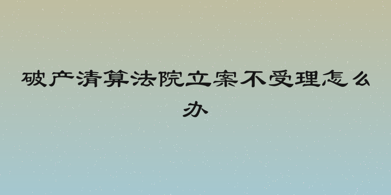 破产清算法院立案不受理怎么办