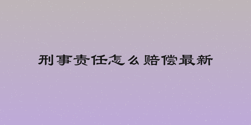 刑事责任怎么赔偿最新