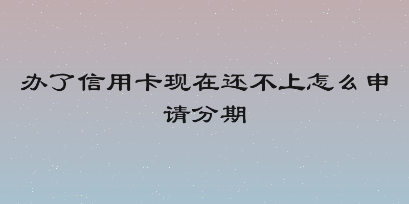 办了信用卡现在还不上怎么申请分期