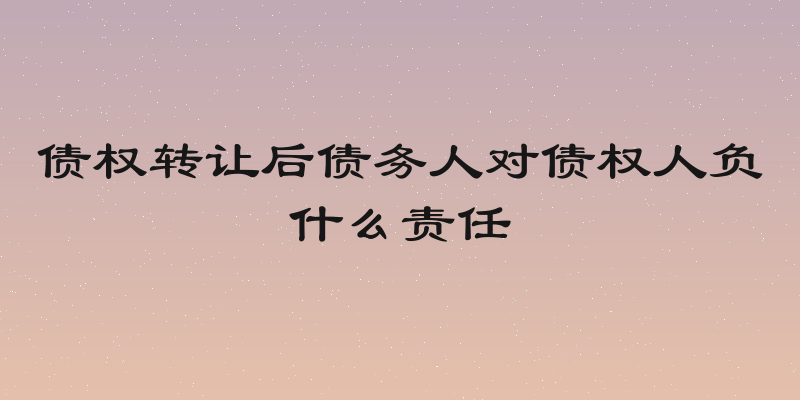 债权转让后债务人对债权人负什么责任