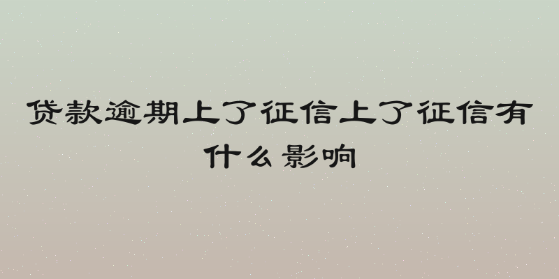 贷款逾期上了征信上了征信有什么影响