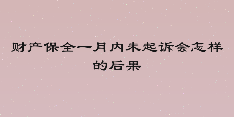财产保全一月内未起诉会怎样的后果