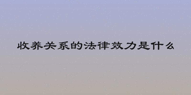 收养关系的法律效力是什么