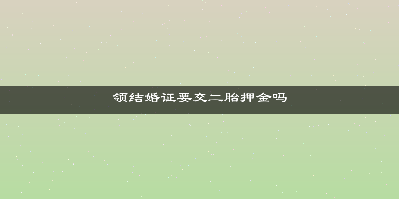 领结婚证要交二胎押金吗