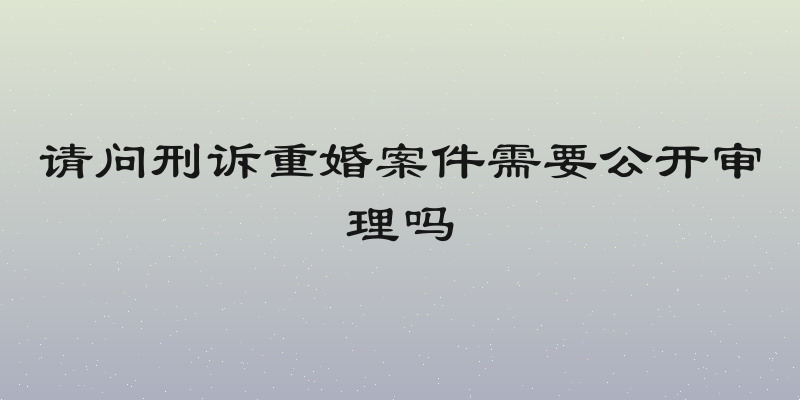 请问刑诉重婚案件需要公开审理吗