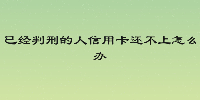 已经判刑的人信用卡还不上怎么办