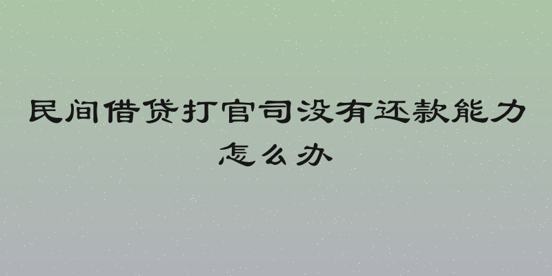 民间借贷打官司没有还款能力怎么办