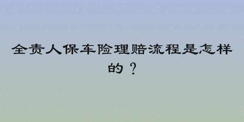 全责人保车险理赔流程是怎样的？