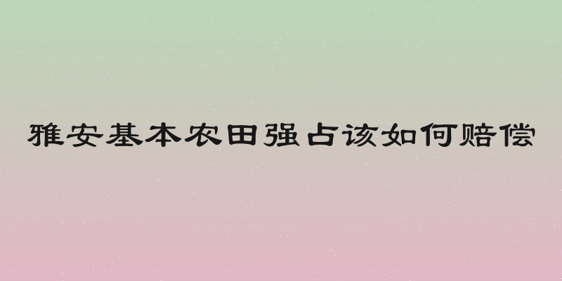 雅安基本农田强占该如何赔偿
