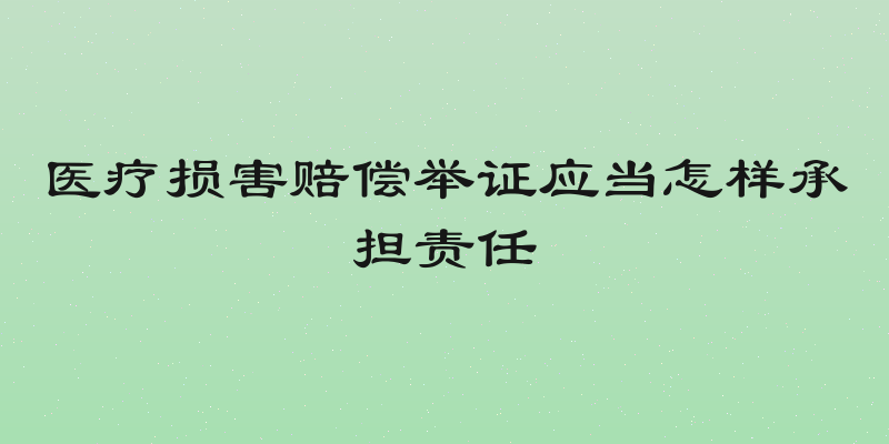 医疗损害赔偿举证应当怎样承担责任