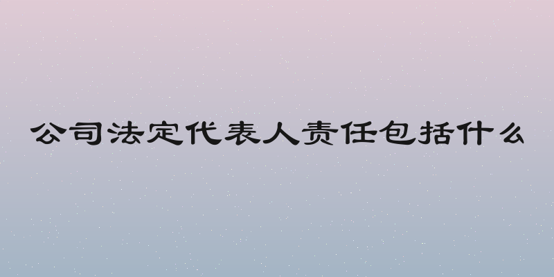 公司法定代表人责任包括什么