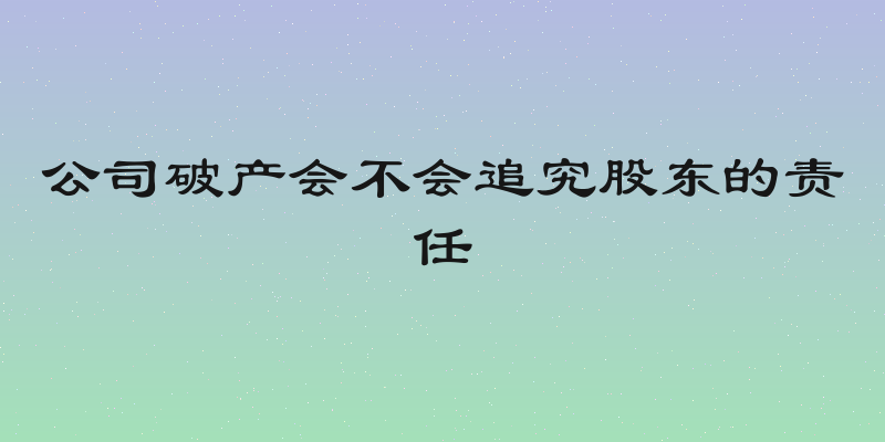公司破产会不会追究股东的责任