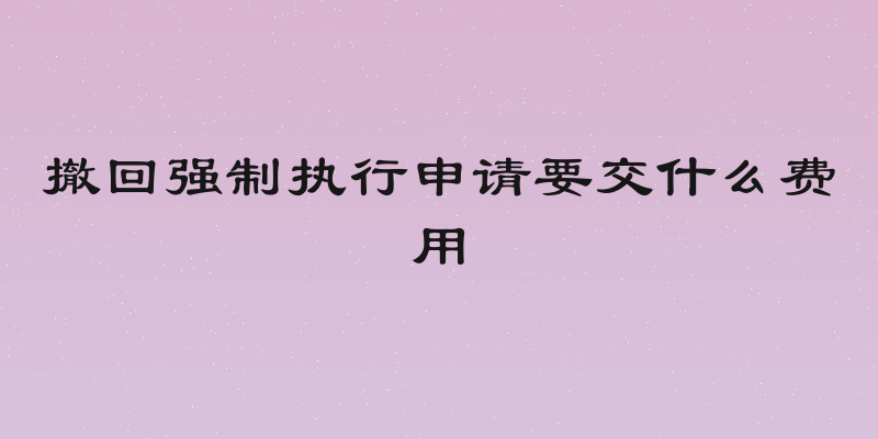 撤回强制执行申请要交什么费用