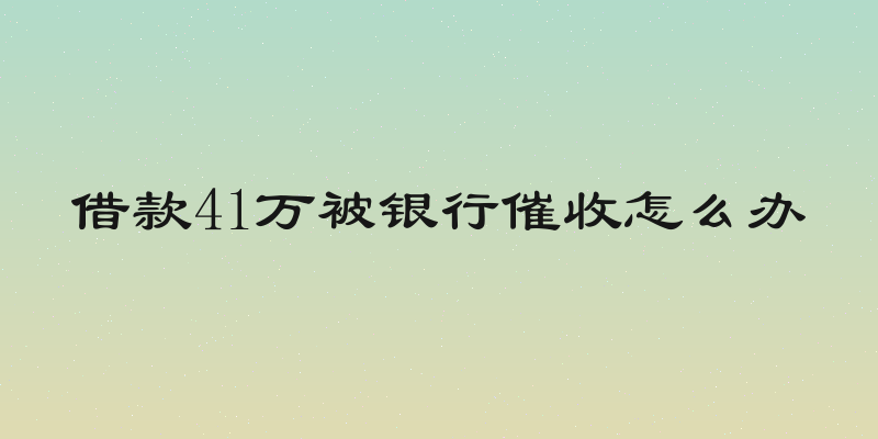 借款41万被银行催收怎么办
